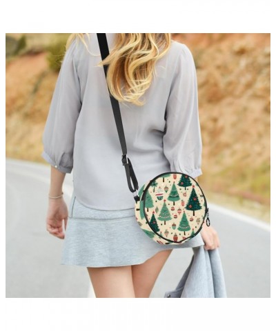 Women Fashionable Crossbody Bag – Versatile Round Bag for Every Occasion, Christmas Tree Print Color3 $10.29 Crossbody Bags