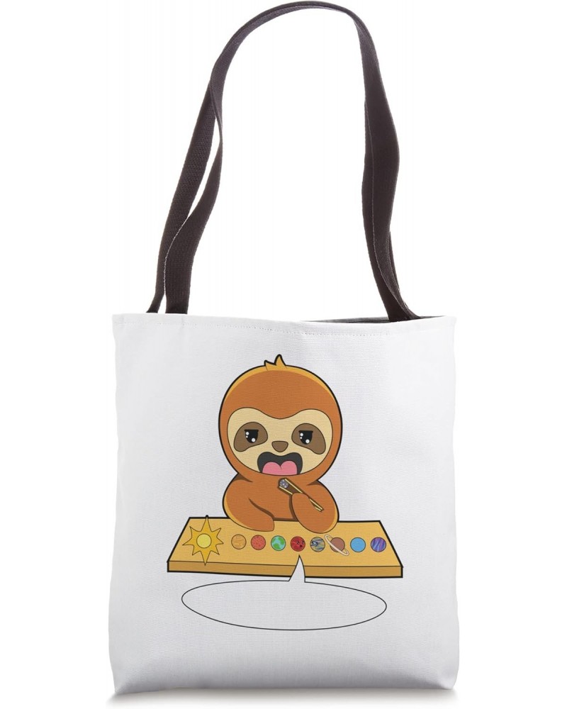 Sloth Eating Pluto Planet Sushi Tote Bag $15.34 Totes