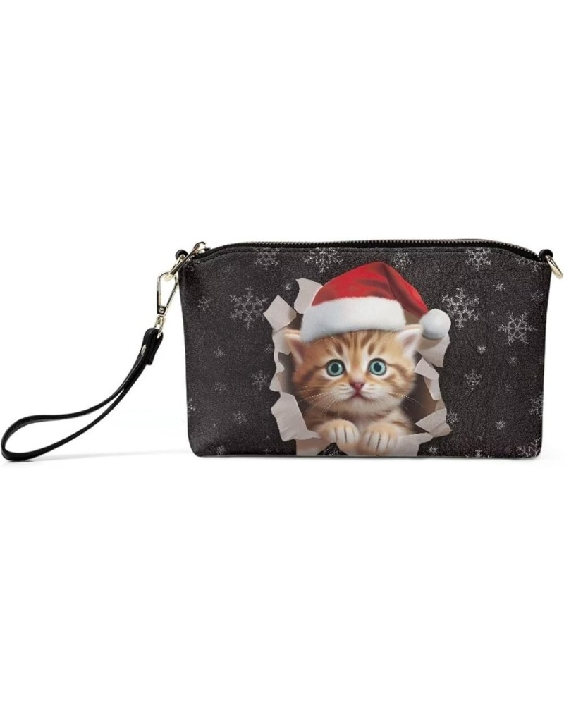 Clutch Purses for Women Formal Zipper Wallet Purses and Handbags Adjustable Straps Crossbody Purses for Girls Christmas Cat $...