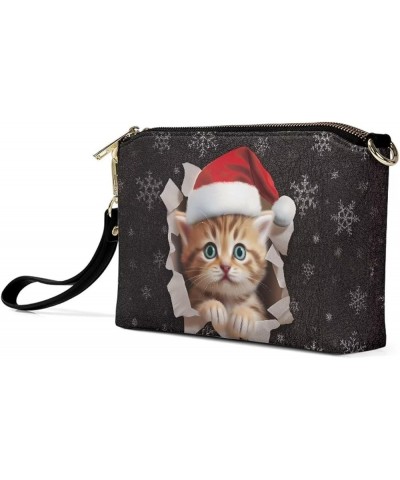 Clutch Purses for Women Formal Zipper Wallet Purses and Handbags Adjustable Straps Crossbody Purses for Girls Christmas Cat $...