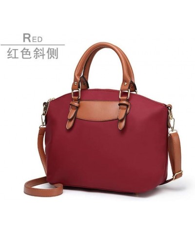 Women's 2Pcs Set Soft Shoulder Bag Oxford Large Capacity Zipper Handbag (red) Red $48.40 Totes