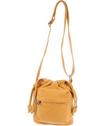 1pc bucket bag canvas sling purse bag messenger bag for women womens shoulder handbags cross body tote Yellow $12.54 Totes