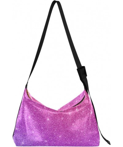 Galaxy Glitter Women's Leather Hobo Handbag Shoulder Bag Crossbody Casual Large Tote Bag Purse $15.18 Totes