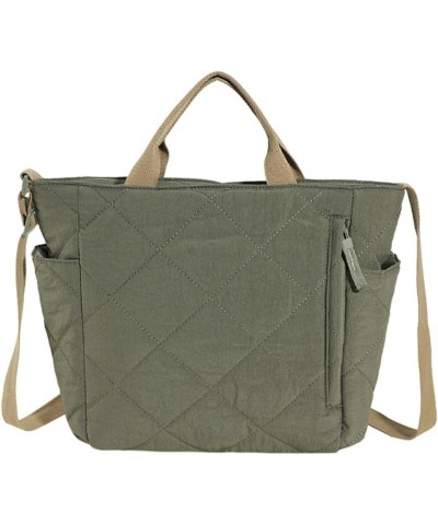 Women Solid Color Shoulder Bag Large Capacity Ladies Lattice Hobo Bag Adjustable Strap Quilted Commuting Bags Multip Green $9...