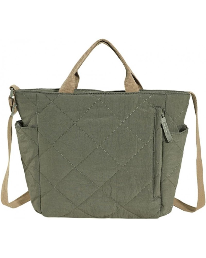 Women Solid Color Shoulder Bag Large Capacity Ladies Lattice Hobo Bag Adjustable Strap Quilted Commuting Bags Multip Green $9...