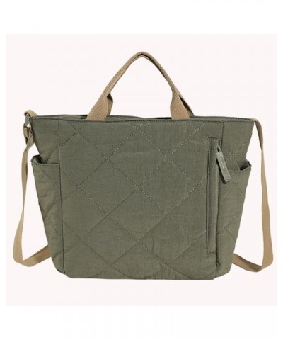 Women Solid Color Shoulder Bag Large Capacity Ladies Lattice Hobo Bag Adjustable Strap Quilted Commuting Bags Multip Green $9...