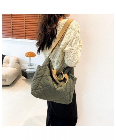 Women Solid Color Shoulder Bag Large Capacity Ladies Lattice Hobo Bag Adjustable Strap Quilted Commuting Bags Multip Green $9...