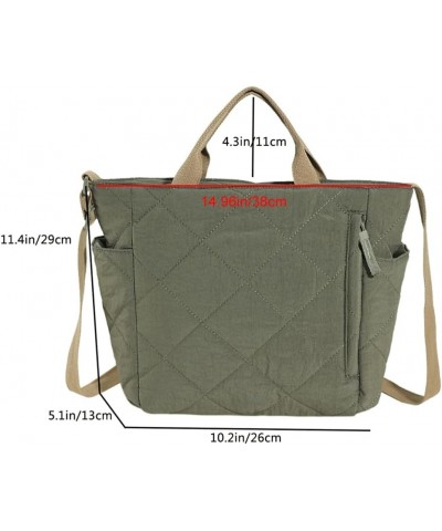 Women Solid Color Shoulder Bag Large Capacity Ladies Lattice Hobo Bag Adjustable Strap Quilted Commuting Bags Multip Green $9...