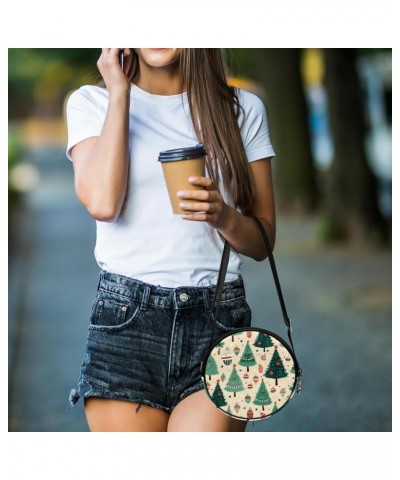 Women Fashionable Crossbody Bag – Versatile Round Bag for Every Occasion, Christmas Tree Print Color3 $10.29 Crossbody Bags