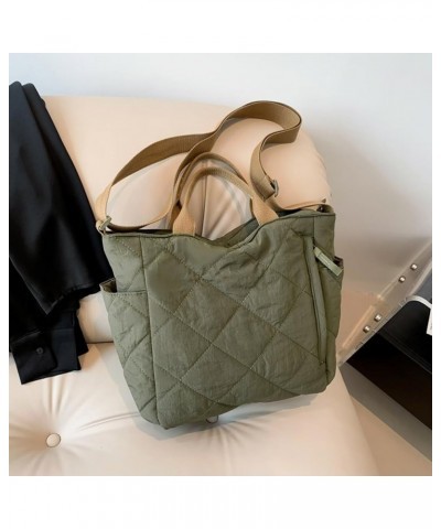 Women Solid Color Shoulder Bag Large Capacity Ladies Lattice Hobo Bag Adjustable Strap Quilted Commuting Bags Multip Green $9...