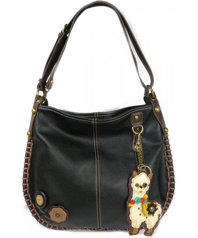 Handbags Charming Crossbody or Shoulder Convertible Large Purse - BLACK Llama $35.62 Handbags