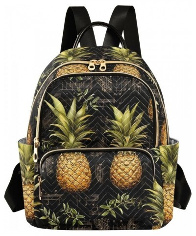 Musical Notes Pineapples Vintage Women's Backpack Purse Causal Daypack Work Travel College Business Trip Bag Shoulder Bag Sma...