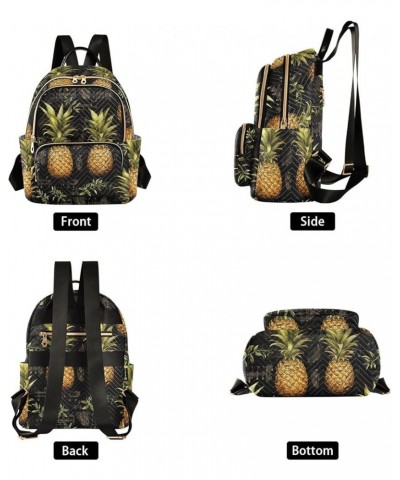 Musical Notes Pineapples Vintage Women's Backpack Purse Causal Daypack Work Travel College Business Trip Bag Shoulder Bag Sma...