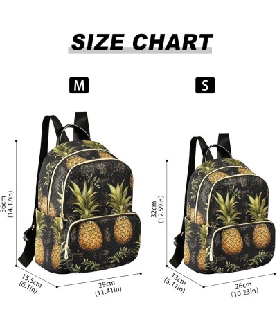 Musical Notes Pineapples Vintage Women's Backpack Purse Causal Daypack Work Travel College Business Trip Bag Shoulder Bag Sma...