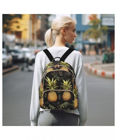 Musical Notes Pineapples Vintage Women's Backpack Purse Causal Daypack Work Travel College Business Trip Bag Shoulder Bag Sma...