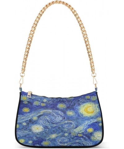 Daisy Flowers Floral Clutch Handbag Womens Cute Shoulder Bag Hobo Purse Clutch Zipper Closure Starry Sky Moon Vicent Van Gogh...