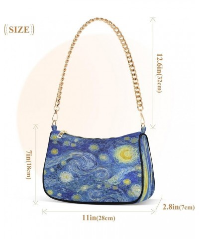 Daisy Flowers Floral Clutch Handbag Womens Cute Shoulder Bag Hobo Purse Clutch Zipper Closure Starry Sky Moon Vicent Van Gogh...