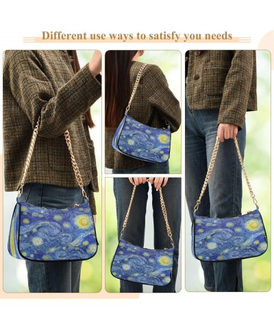 Daisy Flowers Floral Clutch Handbag Womens Cute Shoulder Bag Hobo Purse Clutch Zipper Closure Starry Sky Moon Vicent Van Gogh...