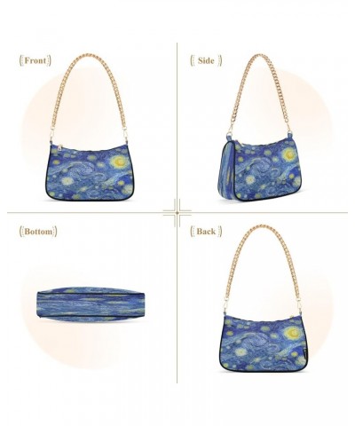 Daisy Flowers Floral Clutch Handbag Womens Cute Shoulder Bag Hobo Purse Clutch Zipper Closure Starry Sky Moon Vicent Van Gogh...