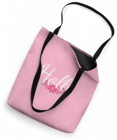 Custom Holly Gift Personalized Name Flowers Floral Pink Tote Bag $16.19 Totes