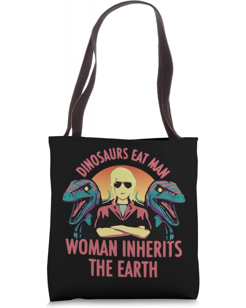 Dinosaurs Eat Man Woman Inherits The Earth Tote Bag $14.24 Totes