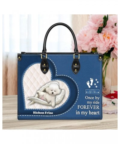 Bichon Frise Leather Bag Women Fashion Synthetic Leather Handbags Shoulder Bag For Dog Lover Style 2 $33.87 Shoulder Bags