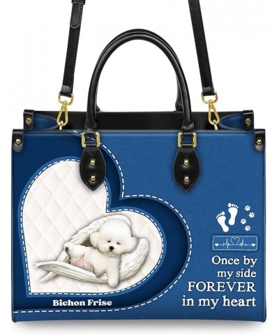 Bichon Frise Leather Bag Women Fashion Synthetic Leather Handbags Shoulder Bag For Dog Lover Style 2 $33.87 Shoulder Bags