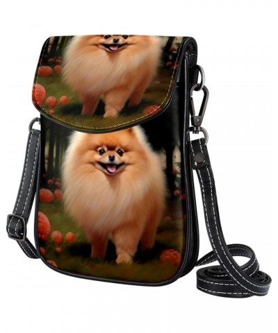 Faux Leather Crossbody Bag for Women, Messenger Bag, Shoulder Bag, Lovely Pomeranian Dog $11.59 Crossbody Bags