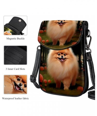 Faux Leather Crossbody Bag for Women, Messenger Bag, Shoulder Bag, Lovely Pomeranian Dog $11.59 Crossbody Bags