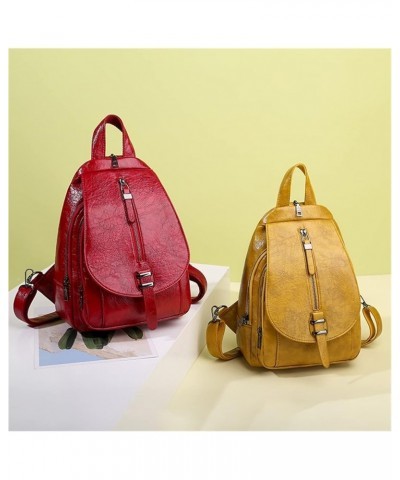 Women Backpack Quality Leather Backpack Bag Fashion Travel Backpack Daily Bag Backbag (Color : Yellow-2, Size : 9 * 4 * 12inc...