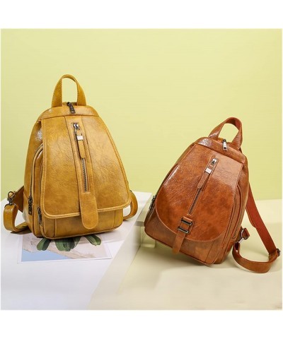 Women Backpack Quality Leather Backpack Bag Fashion Travel Backpack Daily Bag Backbag (Color : Yellow-2, Size : 9 * 4 * 12inc...