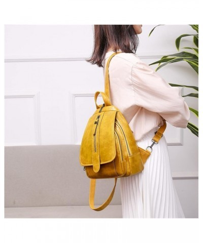 Women Backpack Quality Leather Backpack Bag Fashion Travel Backpack Daily Bag Backbag (Color : Yellow-2, Size : 9 * 4 * 12inc...