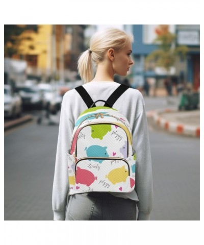 Cute Pigs Women Backpack Purse Ladies Fashion Shoulder Bag Daypack Travel Bag 10L Small $20.64 Backpacks