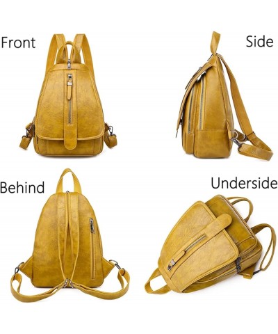 Women Backpack Quality Leather Backpack Bag Fashion Travel Backpack Daily Bag Backbag (Color : Yellow-2, Size : 9 * 4 * 12inc...