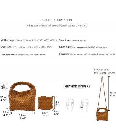 Fashion Handbag For Women, Woven Tote Bag Bucket Composite Bag Knitting Chain Bag, Crossbody Shoulder Bag Purses Light Blue $...