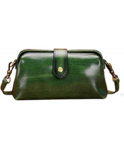 Premium Leather Retro Handmade Bag, Ladies Vintage Leather Purse Shoulder Purses Messenger Bag Doctor Bag Green $12.47 Should...