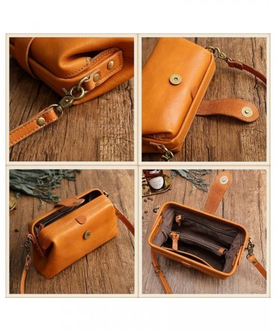 Premium Leather Retro Handmade Bag, Ladies Vintage Leather Purse Shoulder Purses Messenger Bag Doctor Bag Green $12.47 Should...