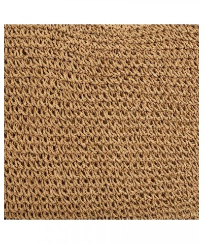 Straw Handbag Clutch Chic Envelop Woven Beach Bag Natural Rattan Straw Bag Summer Straw Clutch for Travel C Camel $18.28 Shou...