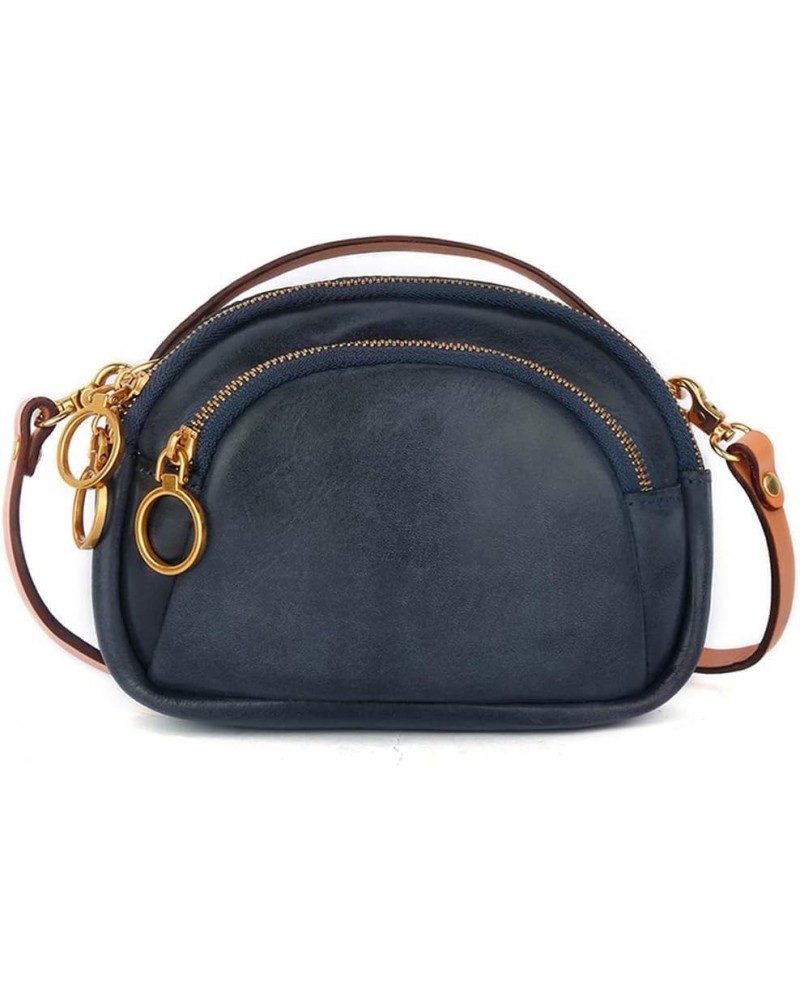 Retro Shoulder Bag for Women Top Handle Handbag Mini Crossbody Bag Genuine Leather Clutch Bag Coin Purse Wallet Blue $53.81 T...