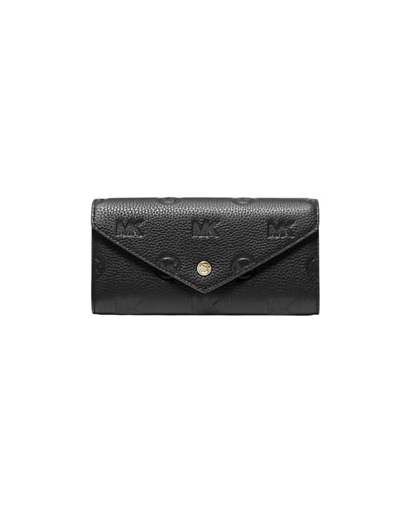 Jet Set Travel Large Logo Embossed Leather Envelope Wallet (Black) BLACK $43.43 Wallets