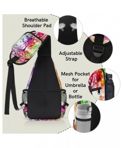 Tree Crown Butterflies Sling Bag Adjustable Sling Backpack Crossbody Shoulder Backpack Anti-theft Rope Chest Shoulder Daypack...