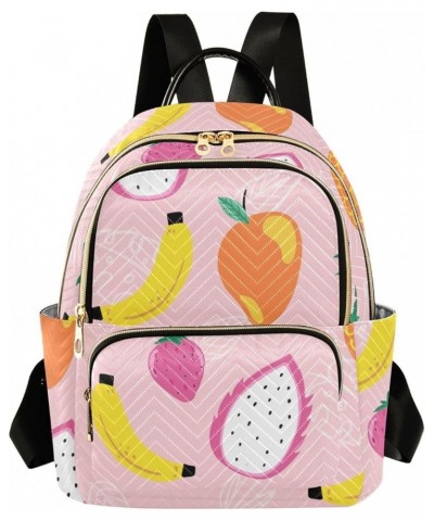 Peach Fruit Pattern Women's Backpack Wallet Casual Small Backpack Fashion Women's Travel Bag School Backpack Color135 Small $...