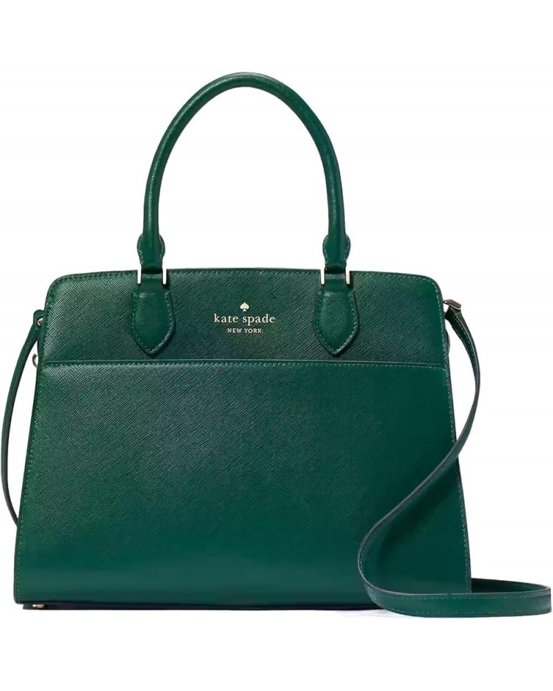 Madison Medium Satchel Saffiano Leather Handbag Deep Jade $48.04 Satchels