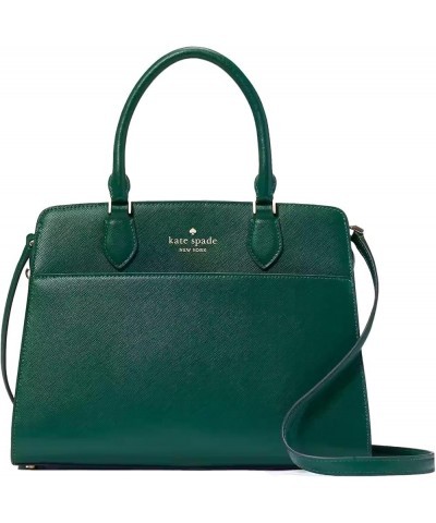 Madison Medium Satchel Saffiano Leather Handbag Deep Jade $48.04 Satchels