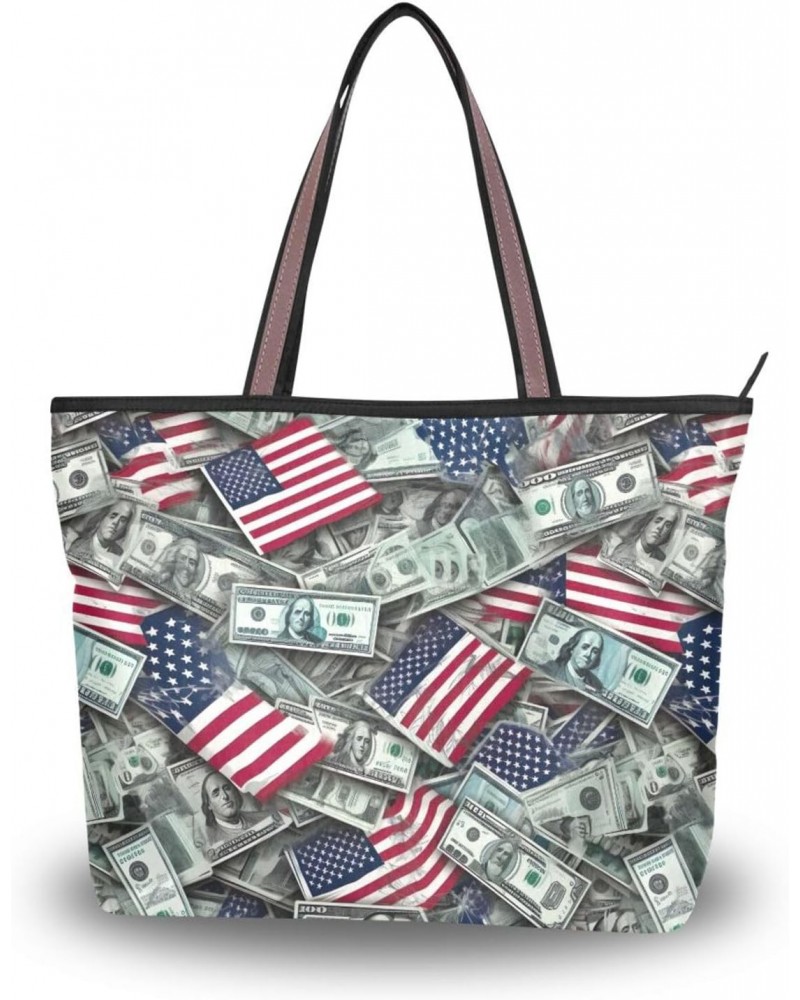 Women Tote Bags American Flag Top Handle Satchel Handbags Shoulder Bag for Shopping 20850278 $11.33 Totes