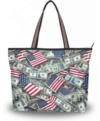 Women Tote Bags American Flag Top Handle Satchel Handbags Shoulder Bag for Shopping 20850278 $11.33 Totes