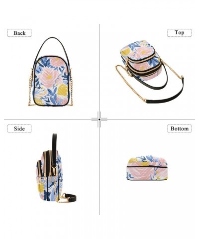 Flowers Plants Floral Womens Sling Backpack Crossbody Chain Shoulder Bags Waist Packs Multipurpose Handbags for Travel Shoppi...