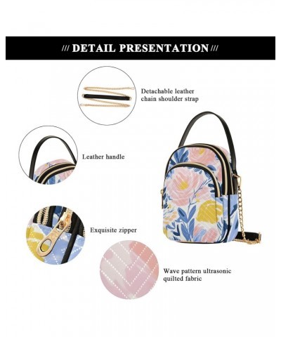 Flowers Plants Floral Womens Sling Backpack Crossbody Chain Shoulder Bags Waist Packs Multipurpose Handbags for Travel Shoppi...