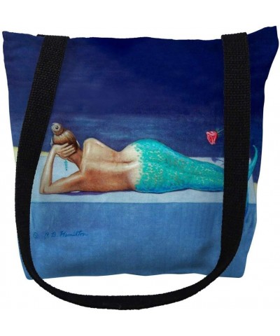 TY073M 16 x 16 in. Mermaid Left Tote Bag - Medium $16.54 Totes