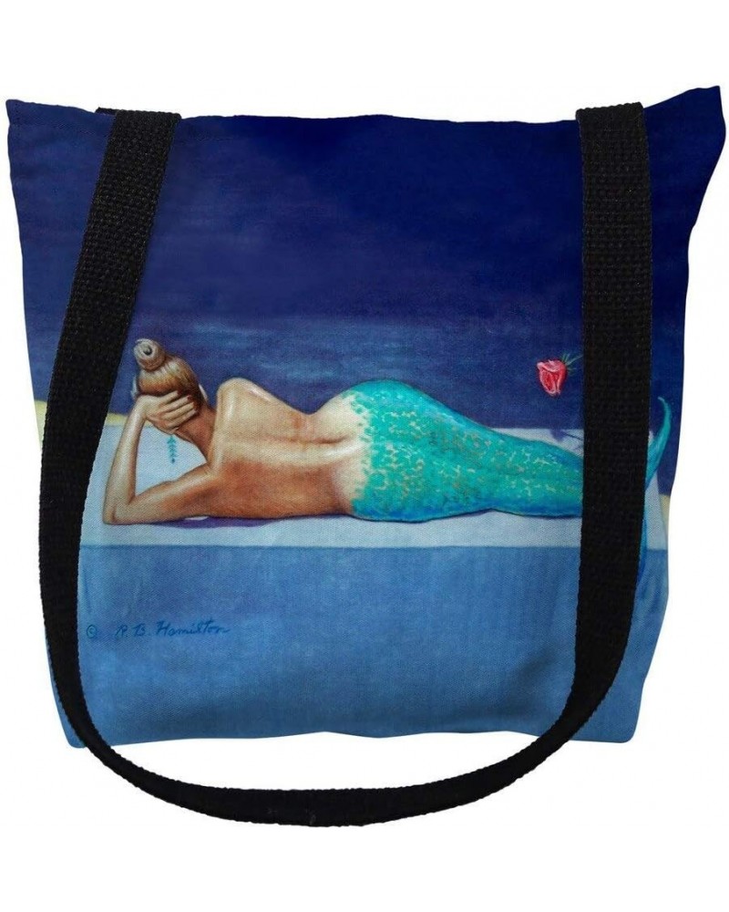 TY073M 16 x 16 in. Mermaid Left Tote Bag - Medium $16.54 Totes